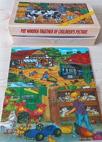 Beden Renk 4 lu ahsap puzzle