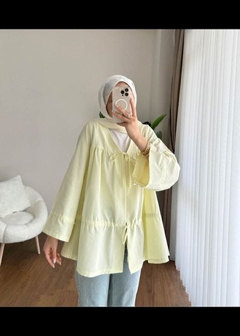 Sarı Bağcıklı Kadın Tunik - Görsel 2