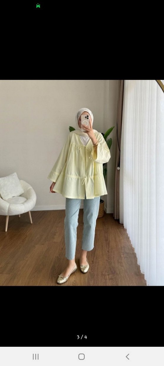 Sarı Bağcıklı Kadın Tunik - Görsel 3