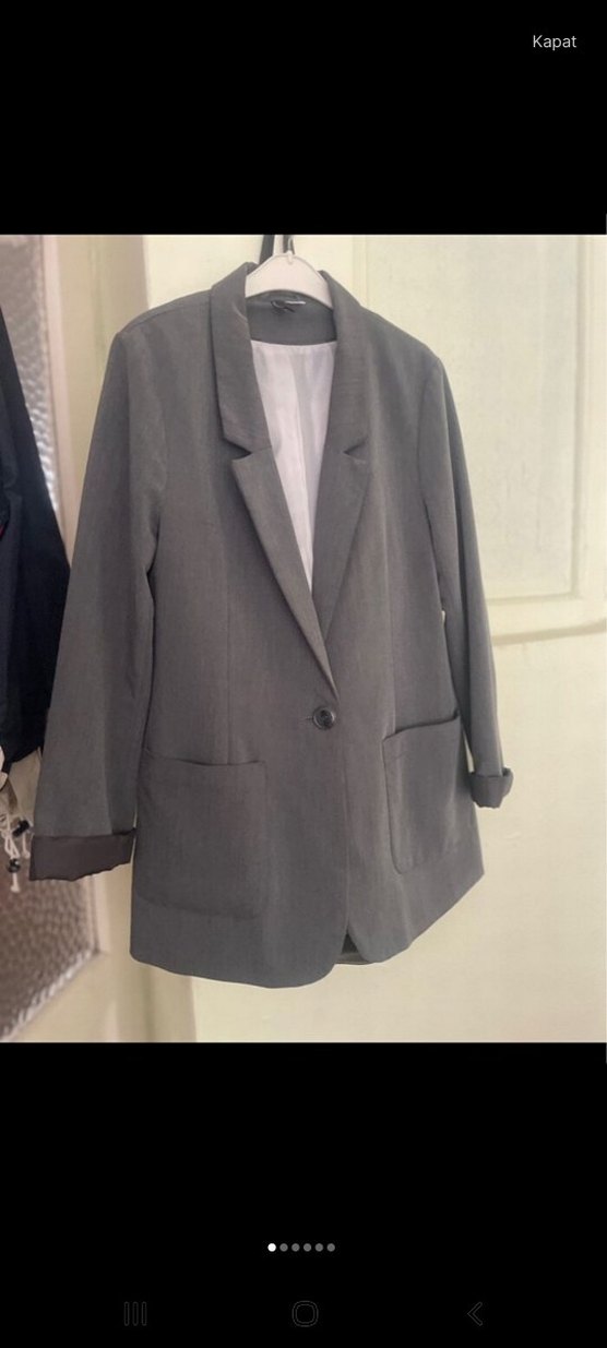 Gri Kadın Blazer Ceket - Görsel 2