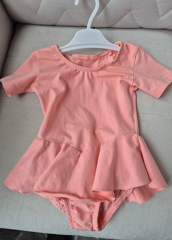 Pembe Kısa Kollu Fırfırlı Bale elbisesi - Görsel 2