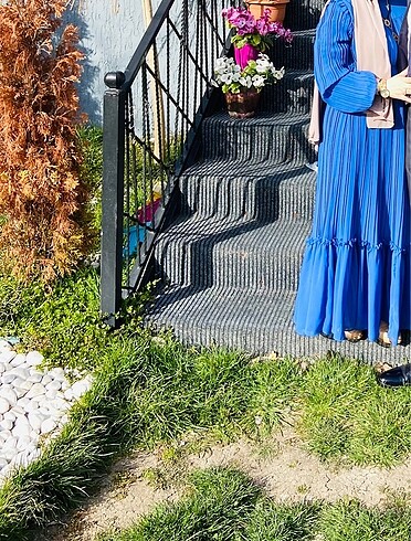 40 Beden mavi Renk Tesettür elbise