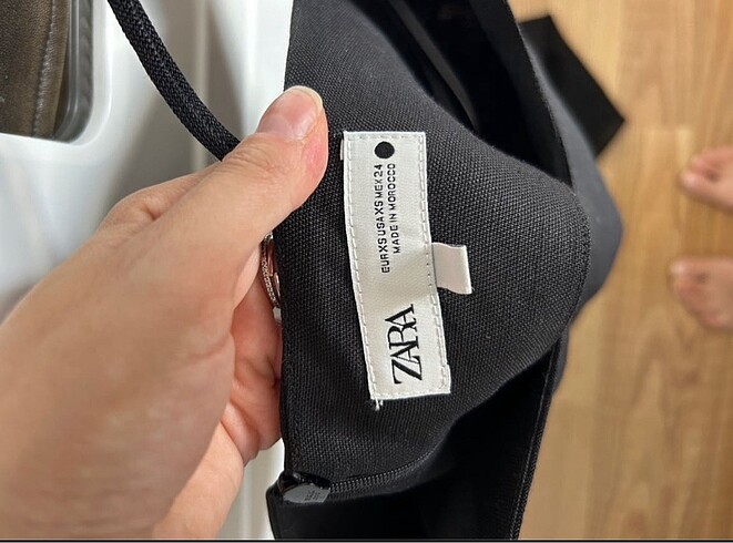 xs Beden siyah Renk Zara Keten Elbise