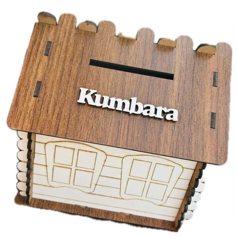 Boyanabilir Ahşap Kumbara - Görsel 2