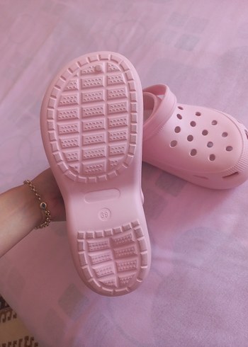 38,5 Beden pembe Renk Pastel Pembe crocs Terliği