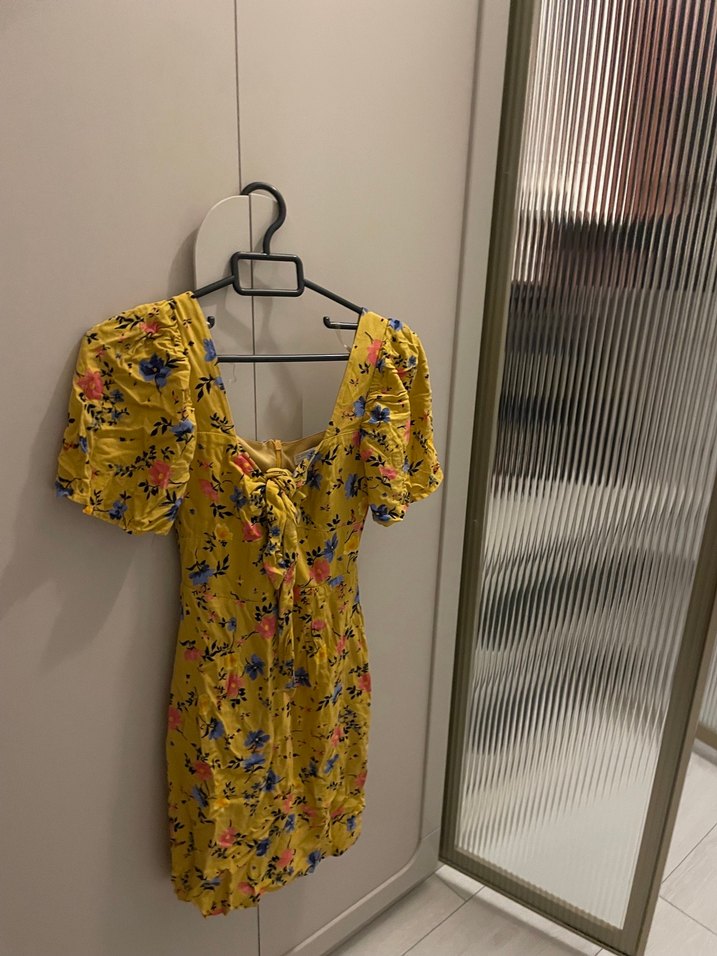 Sarı Mini Çiçekli Bohem Elbise - Görsel 3