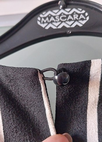 Siyah Beyaz Çizgili Elbise xs/s - Görsel 7