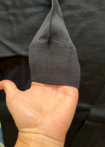 l Beden siyah Renk Siyah Erkek Triko Kazak Uzun Kollu