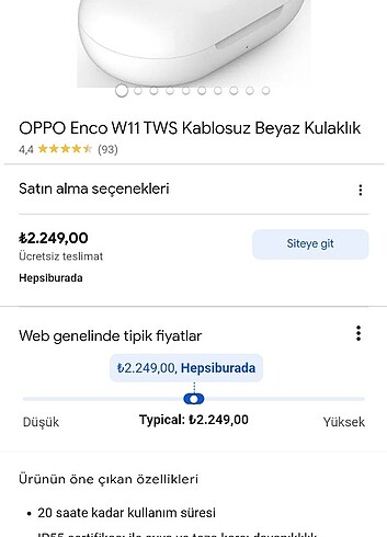 Oppo kulak içi kulaklık  - Görsel 2