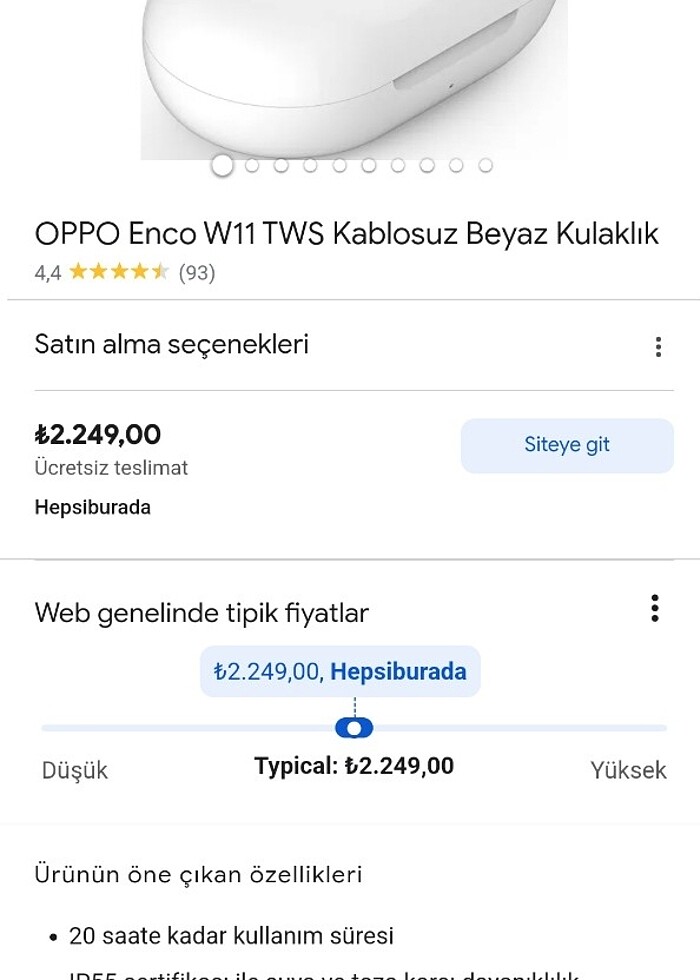 Oppo kulak içi kulaklık  - Görsel 2