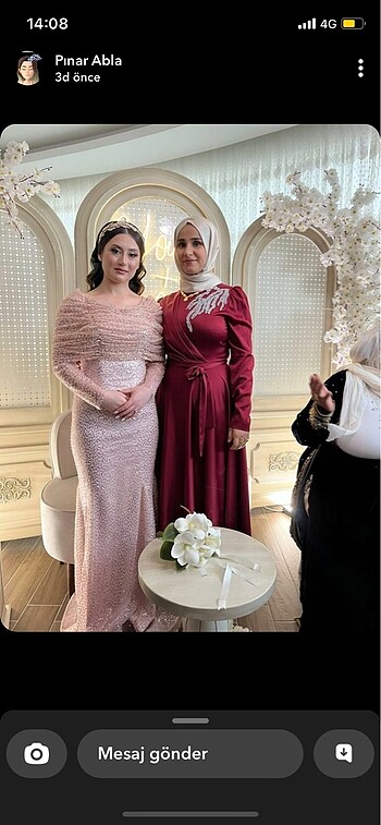 Kırmız saten abiye