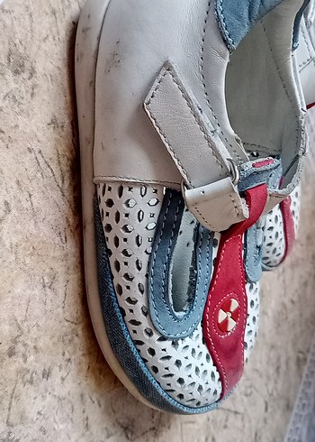 23 Beden Renkli Nakışlı Erkek Bebek İlk Adım Ayakkabısı