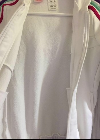 Beyaz Fermuarlı Kadın Sweatshirt - Görsel 5