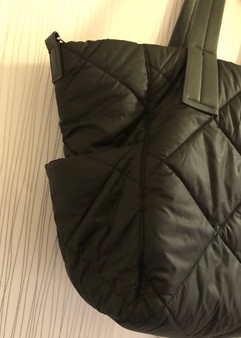 Siyah Kapitone Kadın Omuz Çantası - Görsel 5