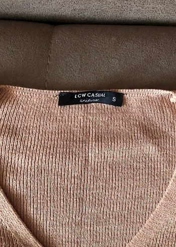 Bej V Yaka Uzun Kollu Kadın Kazak - Görsel 5