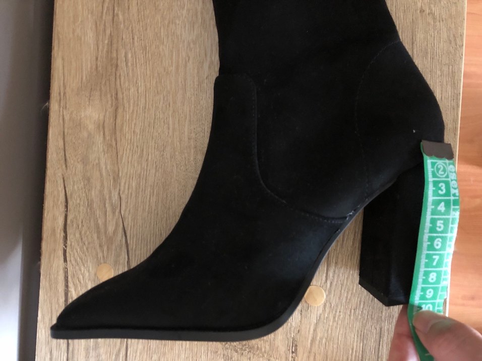 Siyah Süet Tokalı Kadın Topuklu Bot - Görsel 3