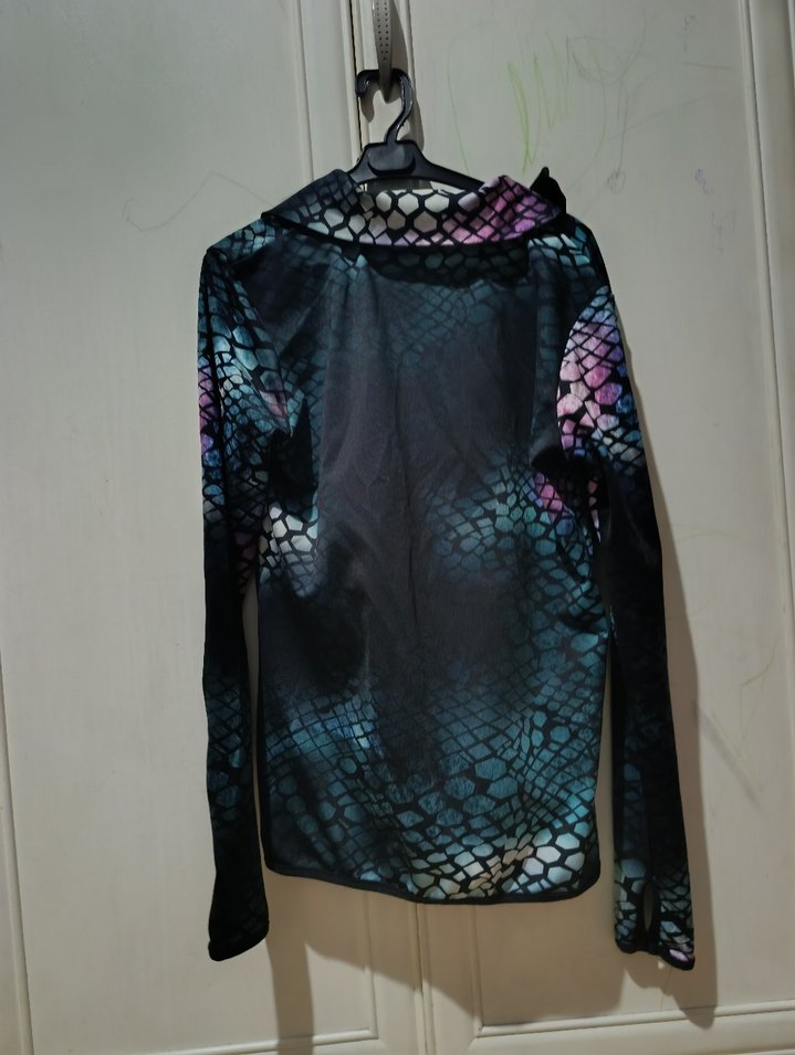 Mor Yılan Desenli Fermuarlı Kadın Ceket - Görsel 2