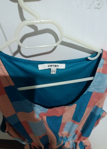 Renkli Desenli Kemerli Midi Elbise - Görsel 3