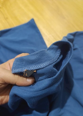 Mavi Keten Hamile Tişörtü, Kısa Kollu, Salaş - Görsel 2