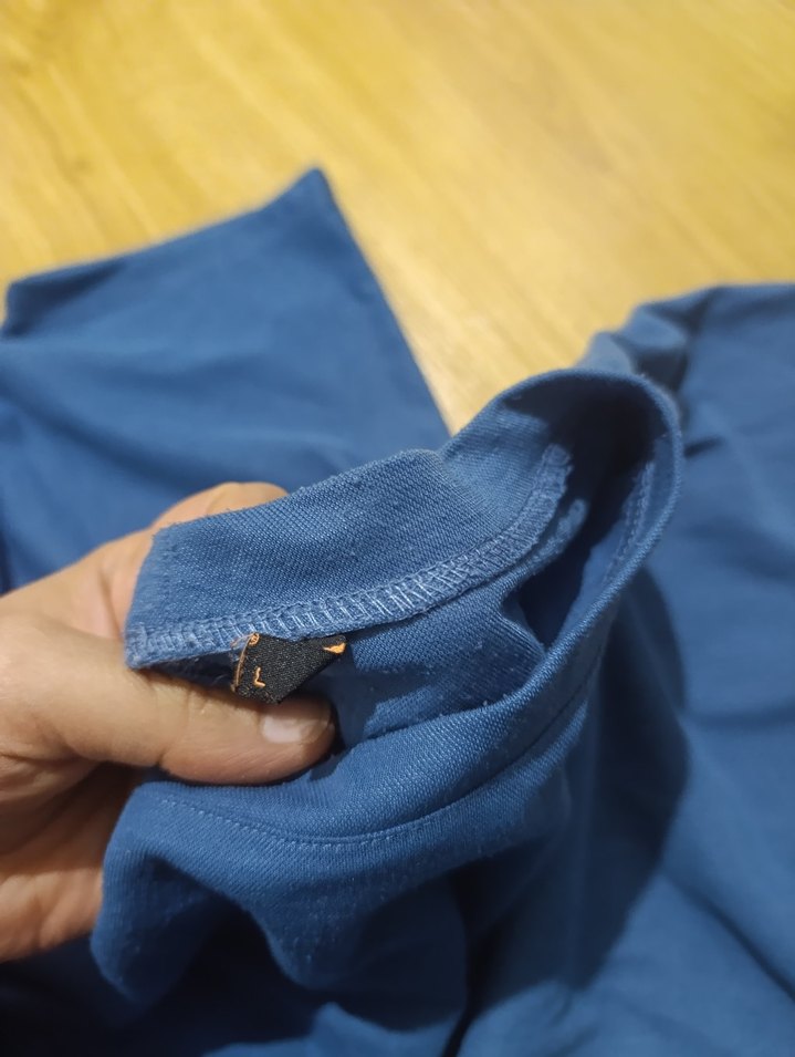 Mavi Keten Hamile Tişörtü, Kısa Kollu, Salaş - Görsel 2