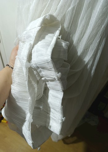 İşlemeli Beyaz Bohem Perde - Görsel 6