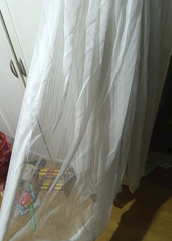 İşlemeli Beyaz Bohem Perde - Görsel 5