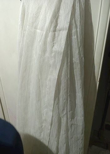 İşlemeli Beyaz Bohem Perde - Görsel 2