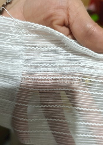 İşlemeli Beyaz Bohem Perde - Görsel 4