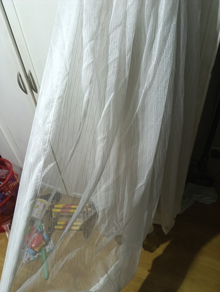 İşlemeli Beyaz Bohem Perde - Görsel 5