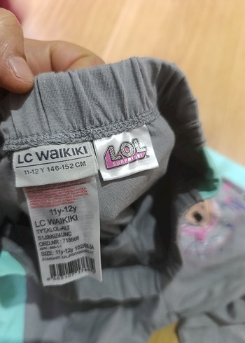 Kız Çocuk Gri Baskılı Tayt - Görsel 3