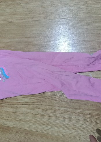 Kız Çocuk Pembe Baskılı Tayt Velcro Detaylı - Görsel 3