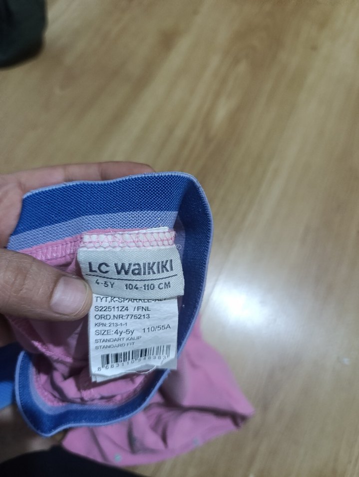 Kız Çocuk Pembe Baskılı Tayt Velcro Detaylı - Görsel 4