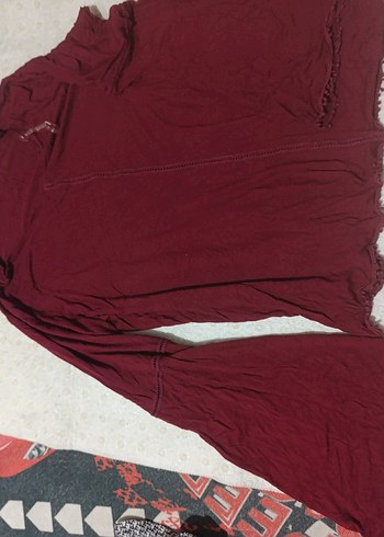 Bordo Bohem Uzun Kollu Hamile Tunik - Görsel 3