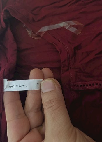 Bordo Bohem Uzun Kollu Hamile Tunik - Görsel 4