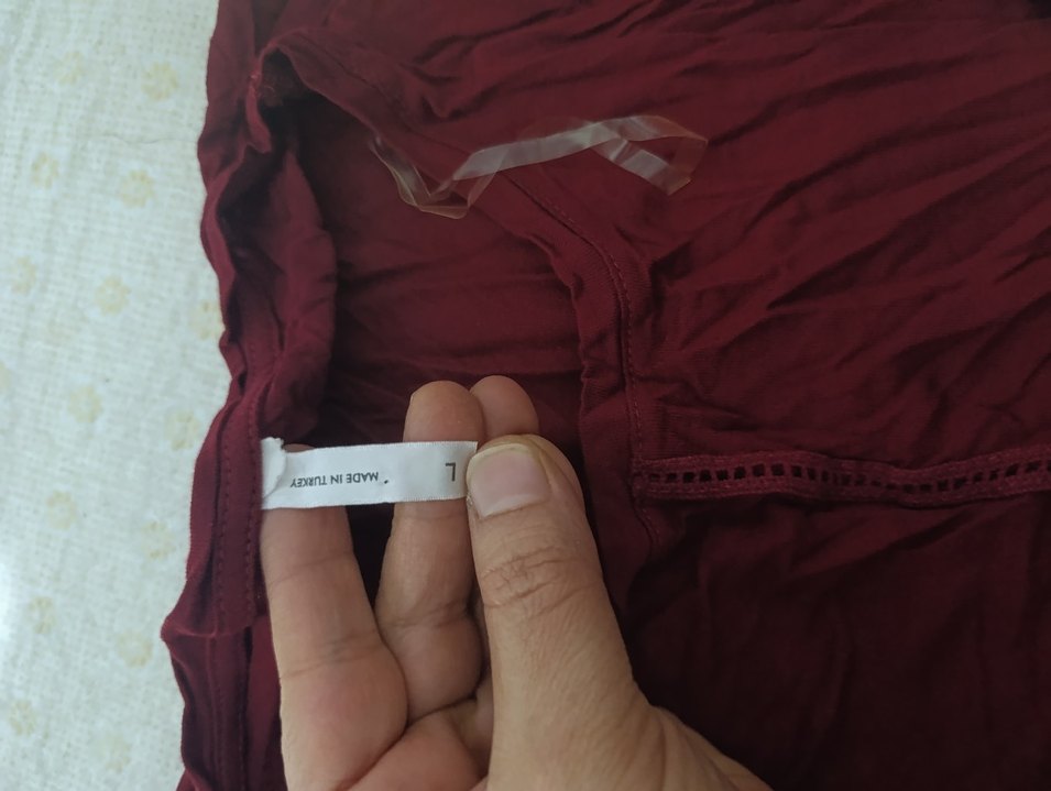 Bordo Bohem Uzun Kollu Hamile Tunik - Görsel 4