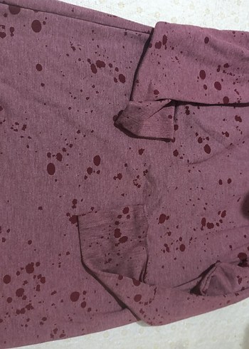 Bordo Baskılı Hamile Uzun Kollu Tişört - Görsel 2