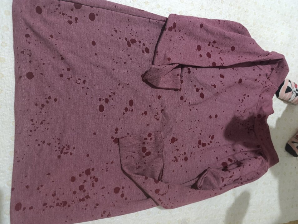 Bordo Baskılı Hamile Uzun Kollu Tişört - Görsel 2