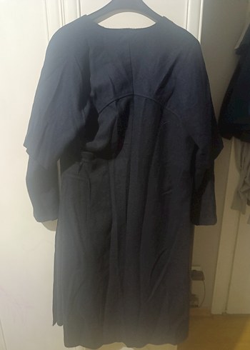 Uzun Siyah Kadın pardesü - Görsel 4