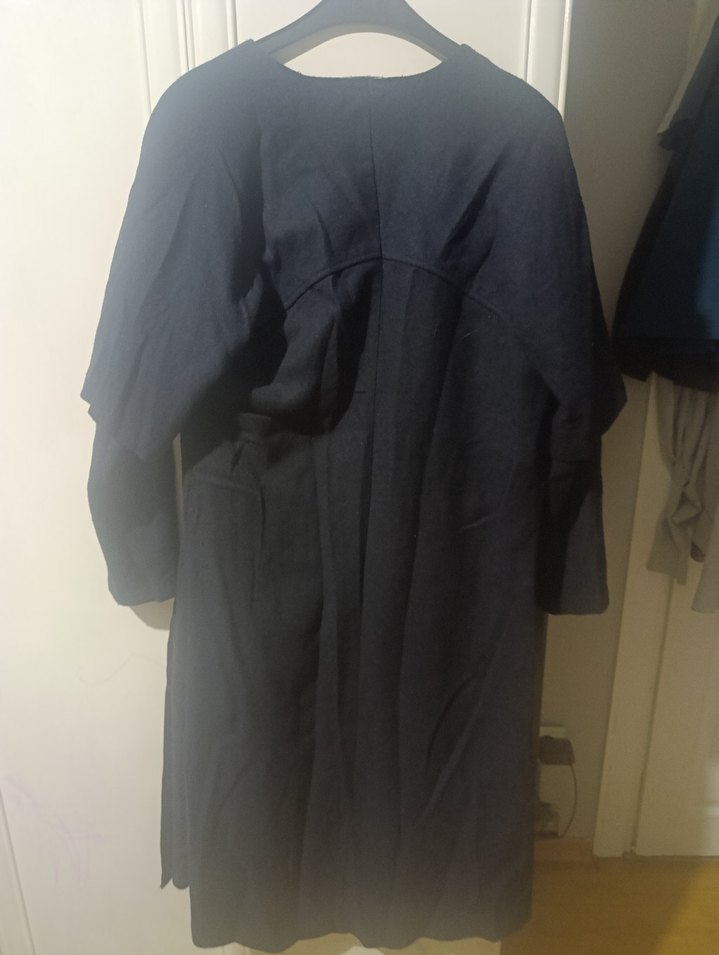 Uzun Siyah Kadın pardesü - Görsel 4