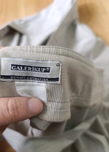 Bej Midi Hamile Piliseli Keten Etek - Görsel 4