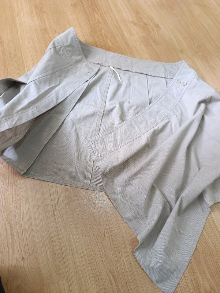 Bej Midi Hamile Piliseli Keten Etek - Görsel 3