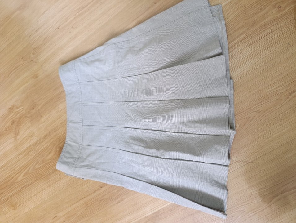 Bej Midi Hamile Piliseli Keten Etek - Görsel 2