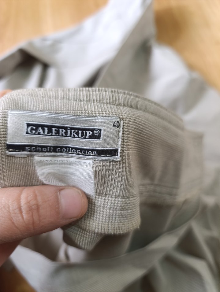 Bej Midi Hamile Piliseli Keten Etek - Görsel 4