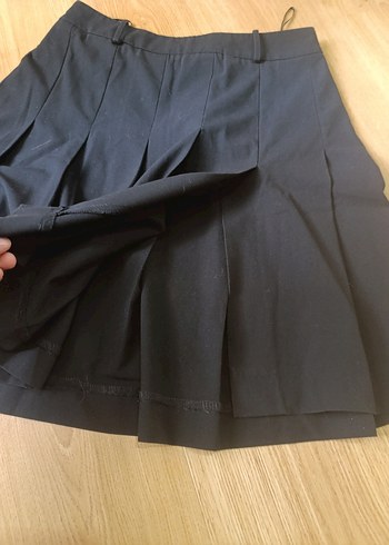 Siyah Pilili Midi Hamile Eteği - Görsel 2