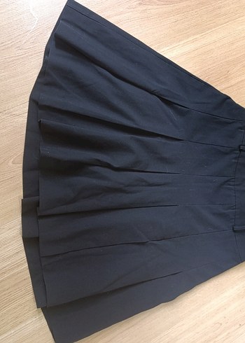 Siyah Pilili Midi Hamile Eteği - Görsel 4