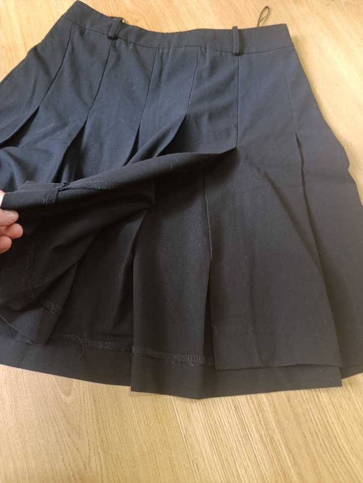 Siyah Pilili Midi Hamile Eteği - Görsel 2