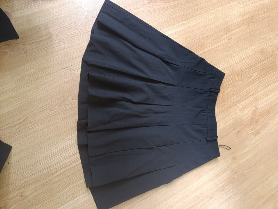 Siyah Pilili Midi Hamile Eteği - Görsel 4