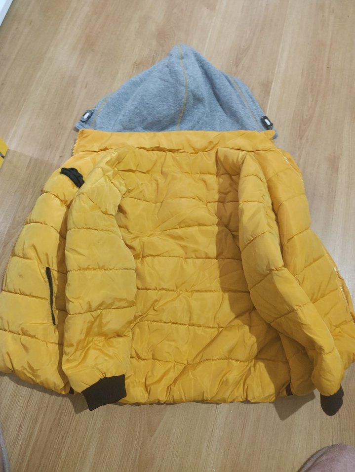 Sarı Fermuarlı Erkek Çocuk Mont - Görsel 3