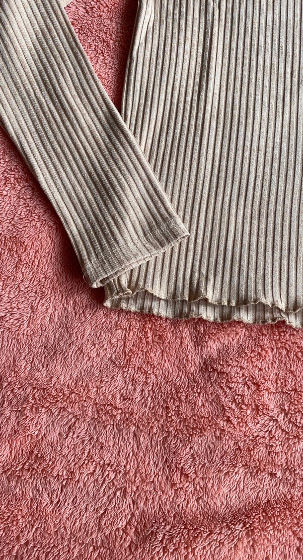 Bej Kadın Uzun Kollu Fırfırlı Triko - Görsel 2