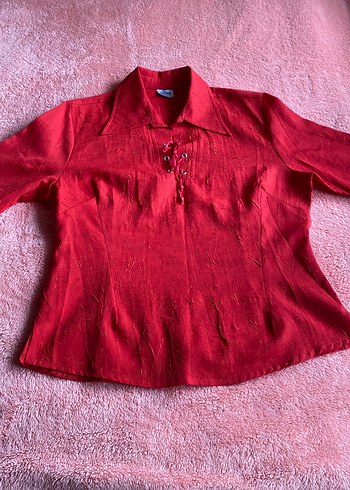 Kırmızı vintage gömlek - Görsel 6